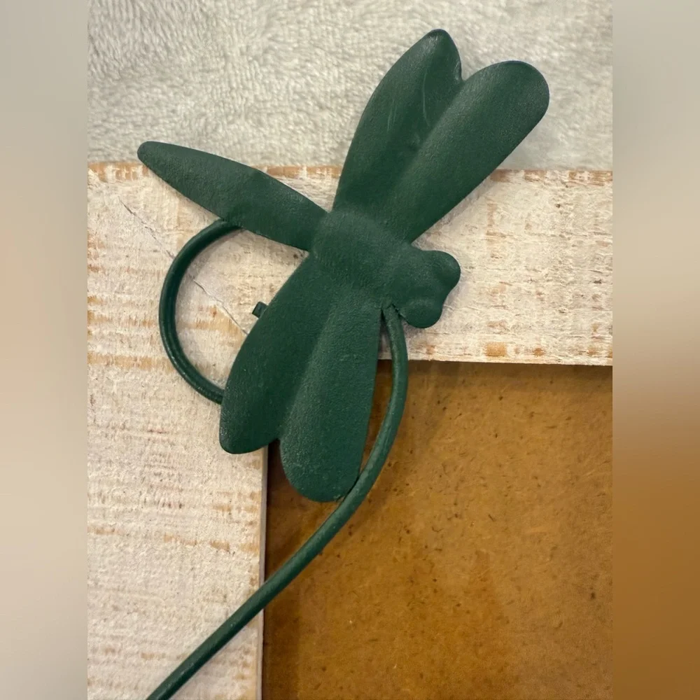 Vintage Photo Frame Dragonfly 2001 Wooden With Green Metal Accents 6